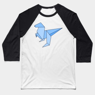 Blue origami dinosaur Baseball T-Shirt